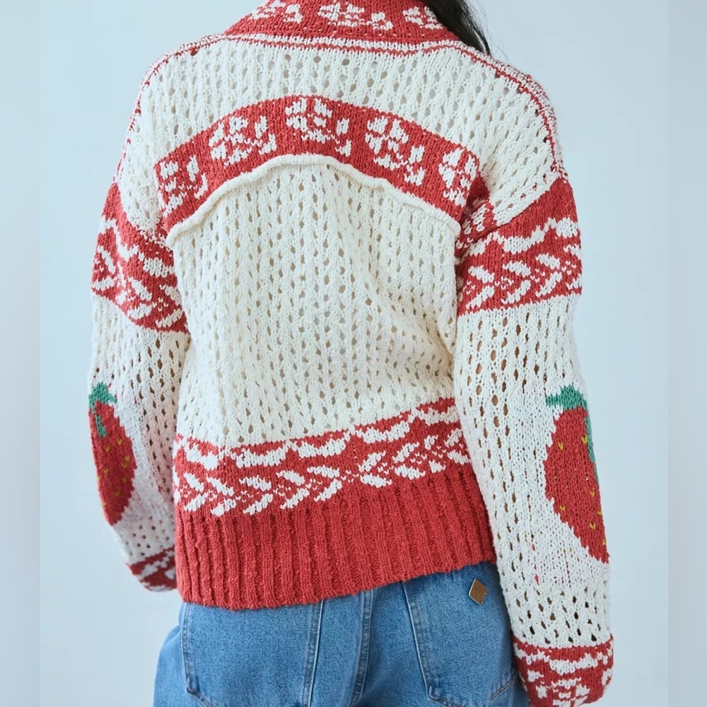 NWOT Urban Outfitters Kimchi Blue Libby Oversized Fairisle Knit Cardigan Size XS - Picture 2 of 16